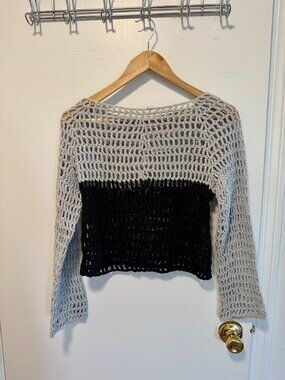 100% Cotton handmade crochet mesh summer sweater